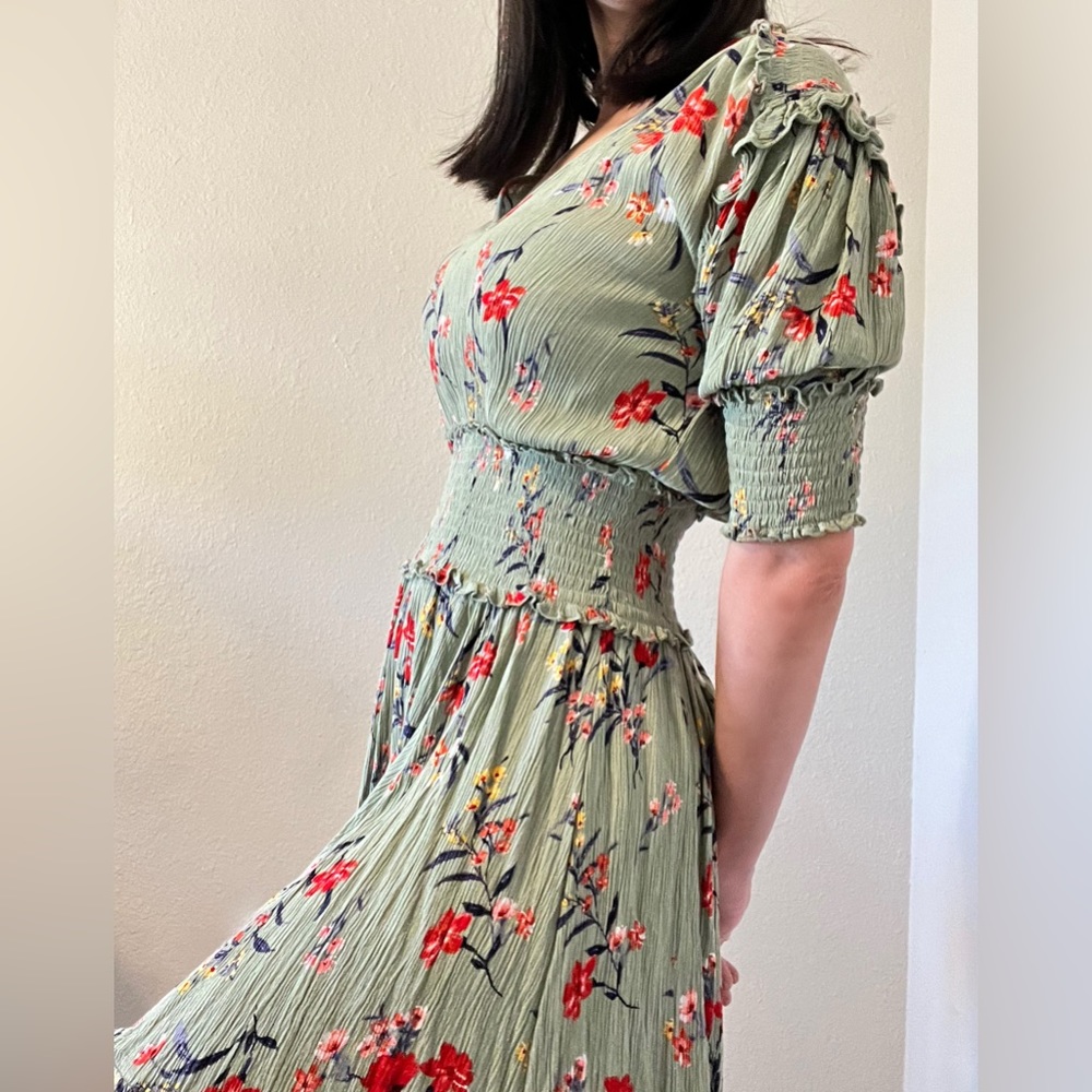 Blue Rain Floral Spring Dress